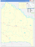 Red River County Wall Map Basic Style